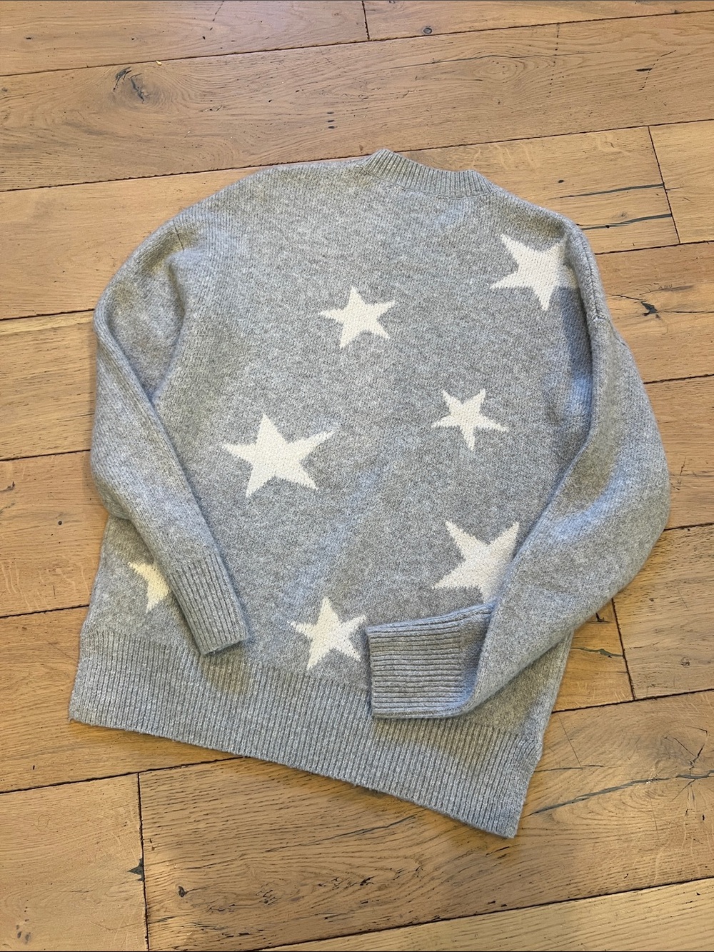 Christian Siriano Gray Star Crewneck Sweater - Picture 3 of 5